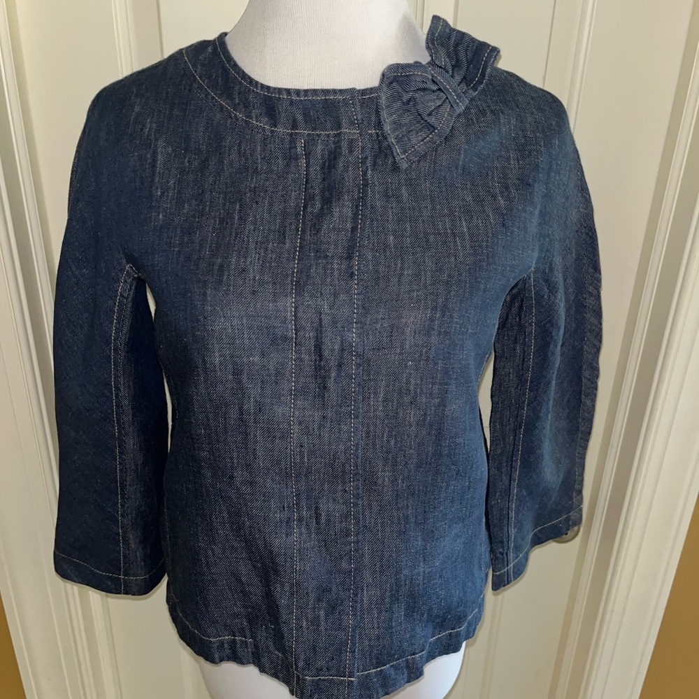 Talbots Linen Denim Jacket Women’s Size 2